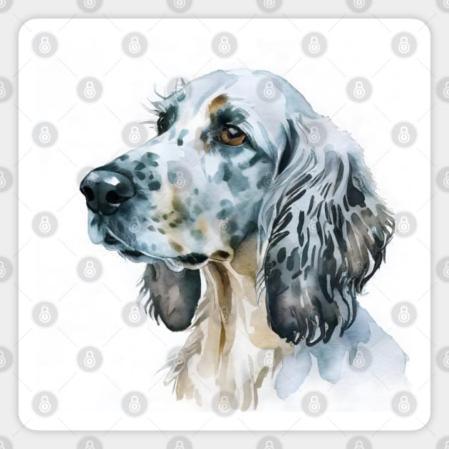 English Setter Portrait Watercolor Art Magnet by designs4days